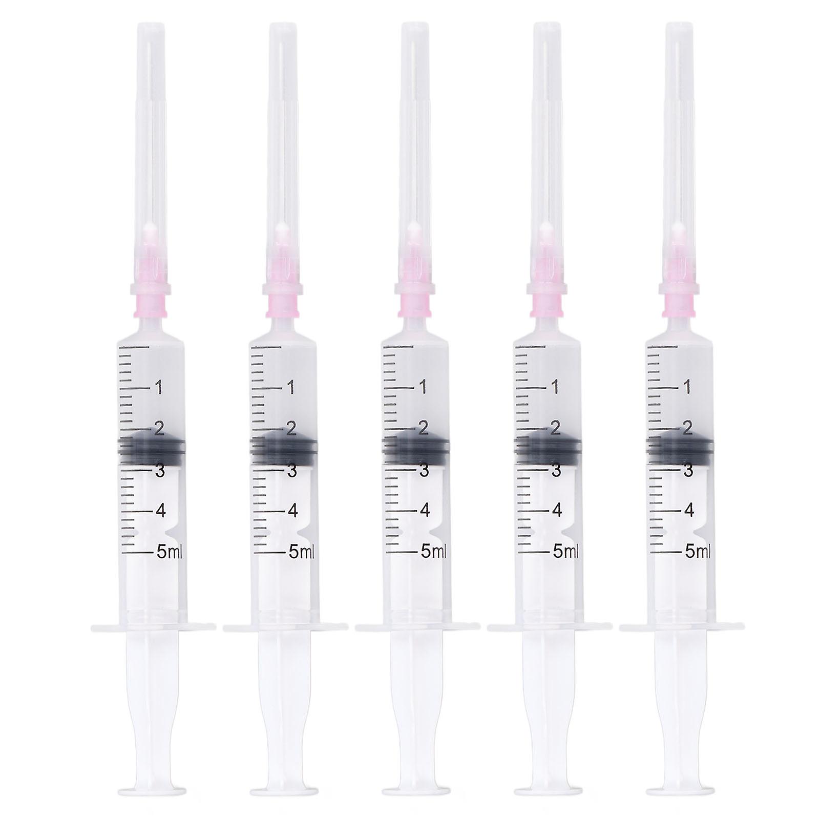 5Pcs Ink Filling Syringe Plastic 5ml Injector Drawing Tool with Scale for Printer Cartridge