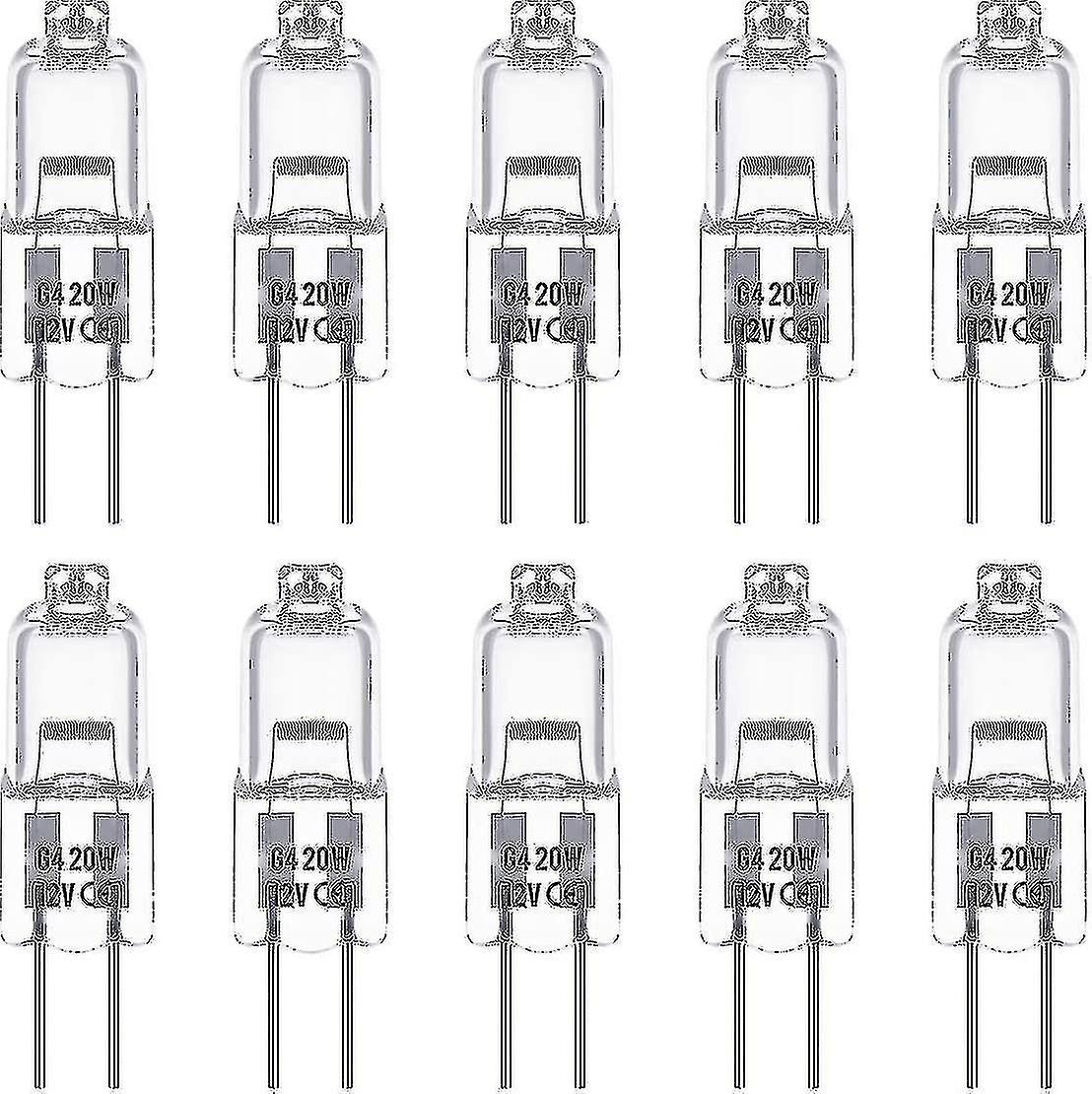G4 مصابيح الهالوجين 12 فولت 20 واط مصباح قاعدة دبوس الهالوجين 2800k أبيض دافئ قابل للتعتيم G4 منخفض الجهد Haloge-yujia