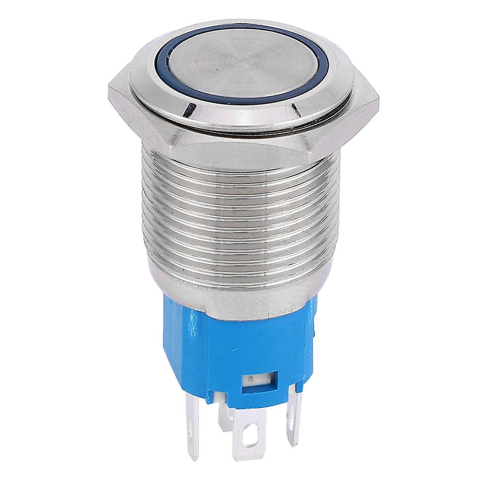 16mm LED metal button switch with built-in 24V blue light and self-resetting function