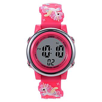 Veeki LED unicorn Kids Watch 3D Cartoon Toddler Wrist Digital Watch Waterproof 7 Color Lights with Alarm Stopwatch for 3-10 Year Boys Girls Little Chi