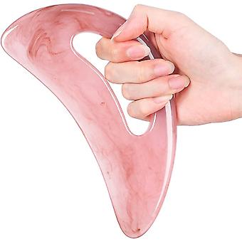 Gua Sha massasjeverktøy med harpikshåndtak - flott skrapeverktøy for rygg, nakke, ansikt, ben, lymfatisk drenering, fjerning av cellulitt