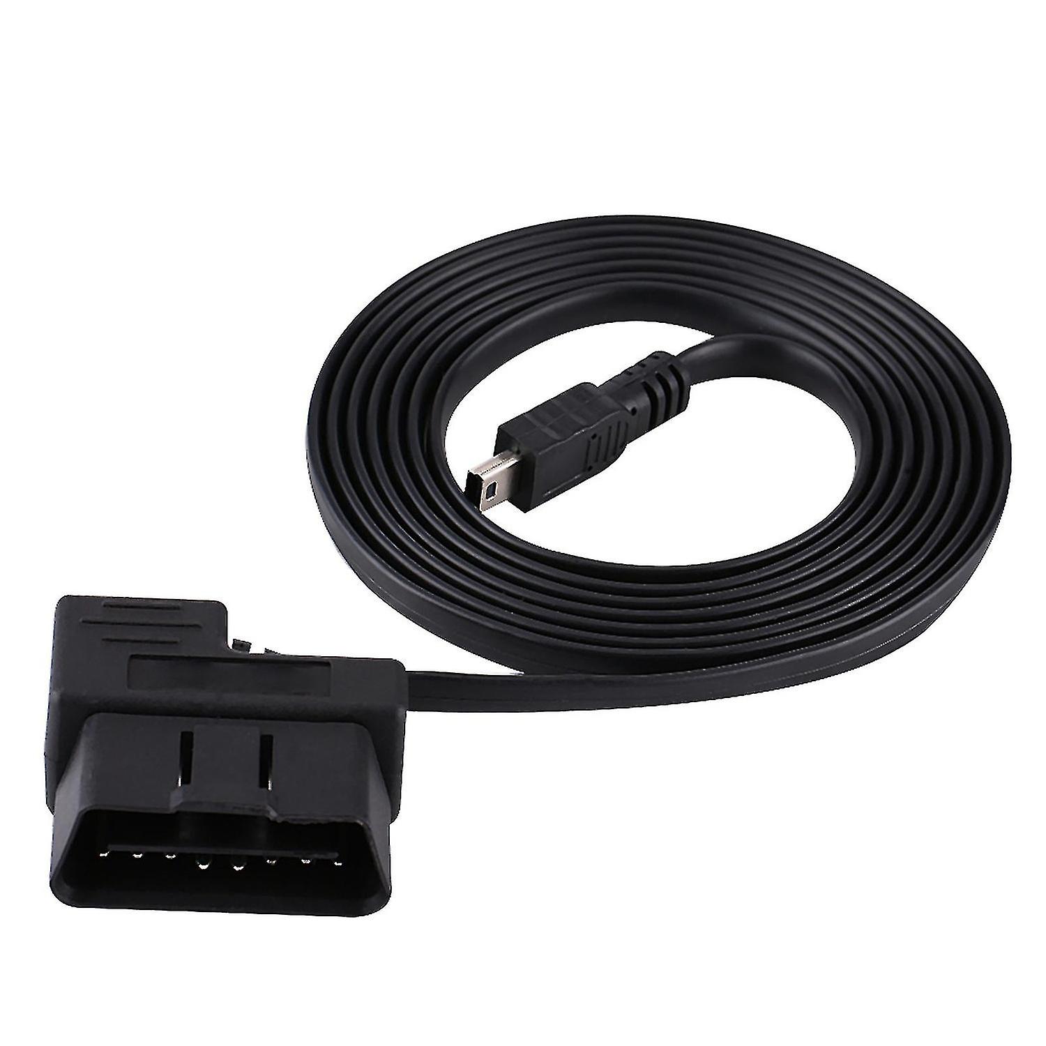 Car OBDII OBD2 EOBD 16pin Diagnostic Extension Adapter 180cm Mini USB Cable