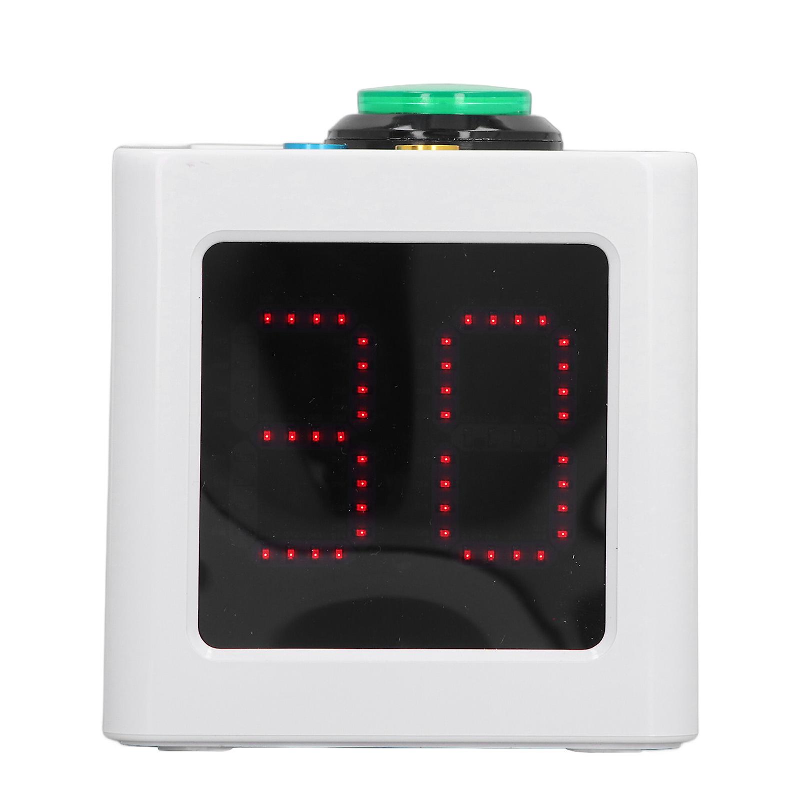 Poker Shot Clock Seconds Countdown Rechargeable 1.4in 4 Sides Cube Timer for Casino Chess Tournament White 100‑240V EU Plug 