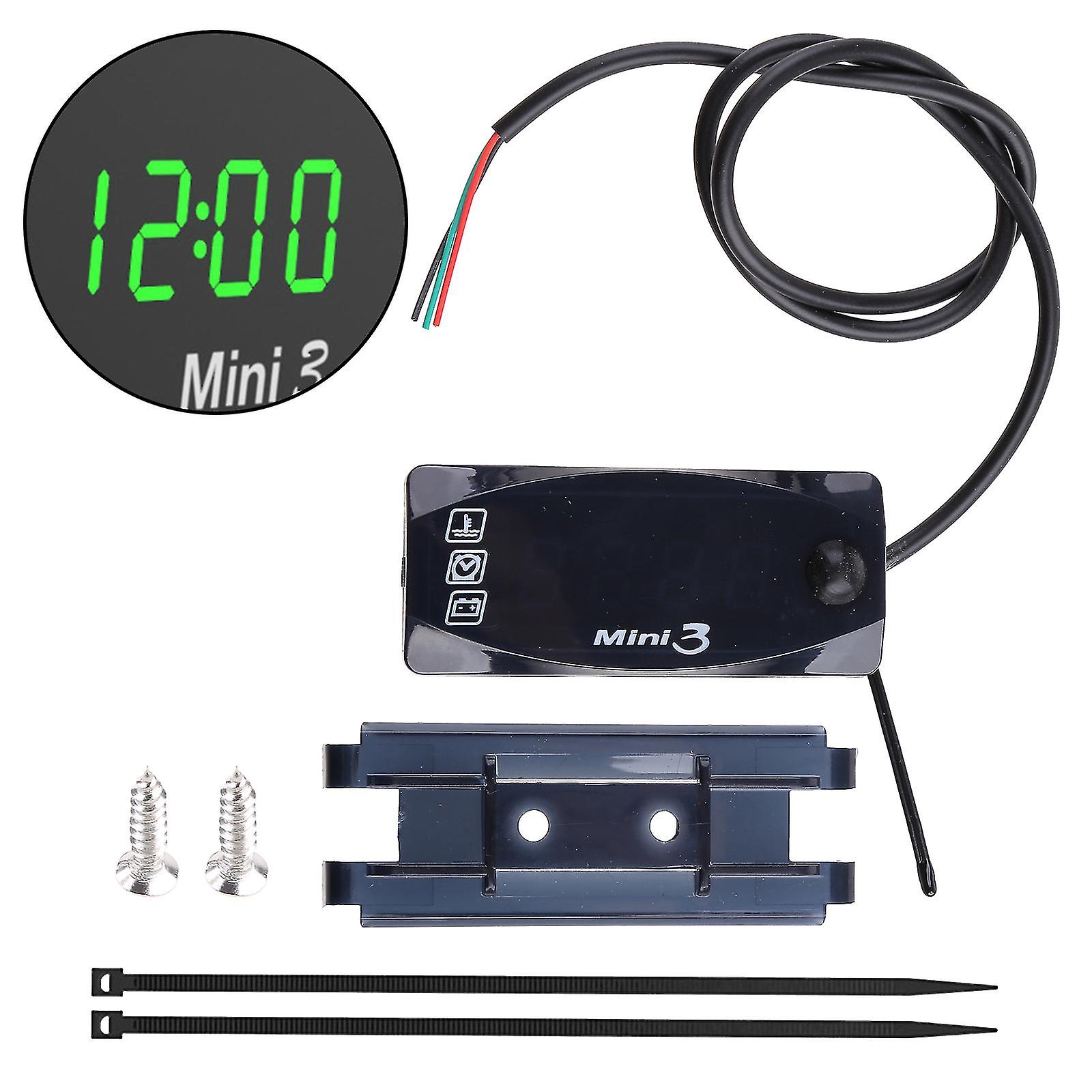 3 In 1 Digital For Time Clock + Thermometer +voltmeter Led Display Motorcyclefor