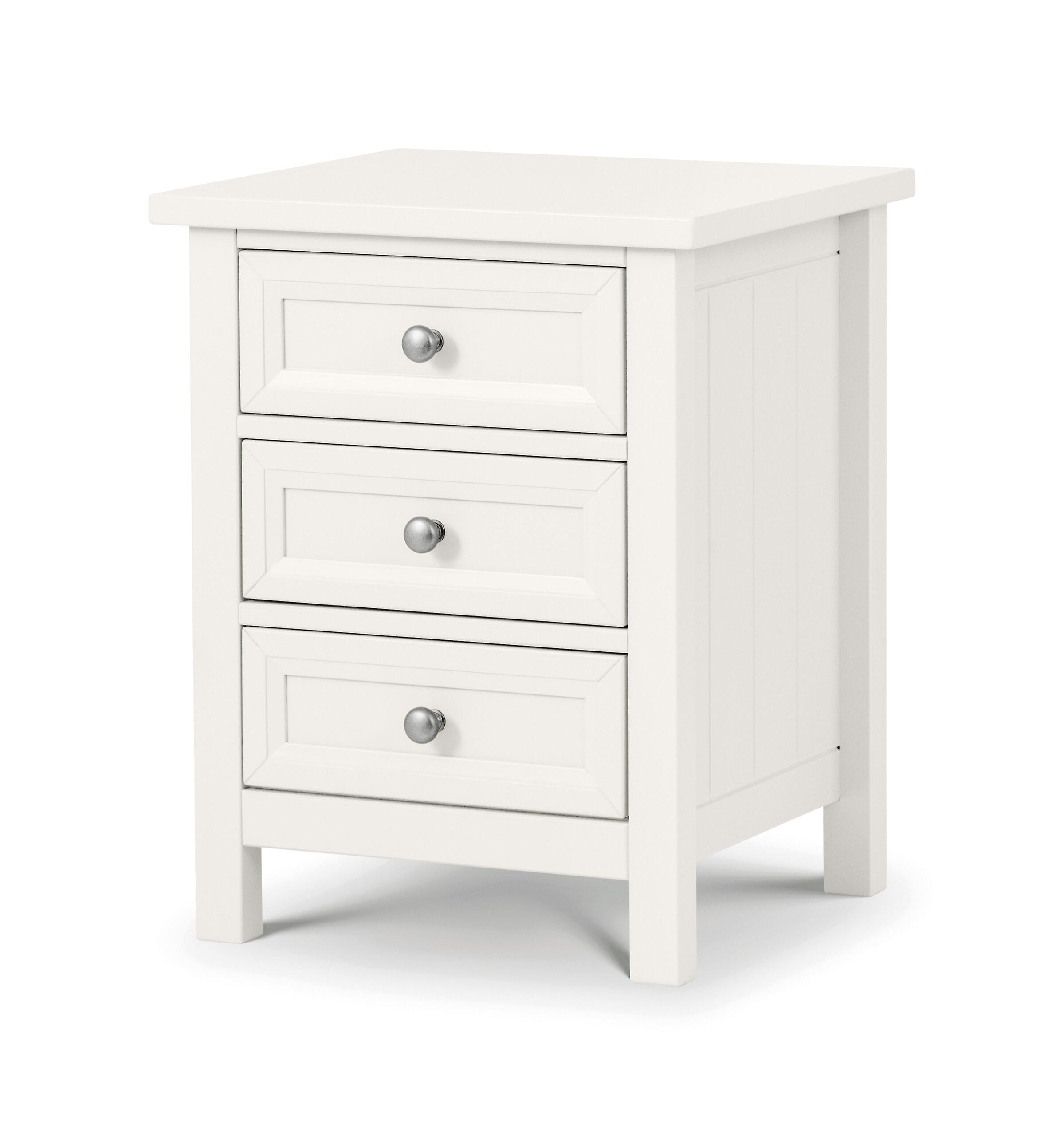Marine 3 Drawer Bedside - Surf White