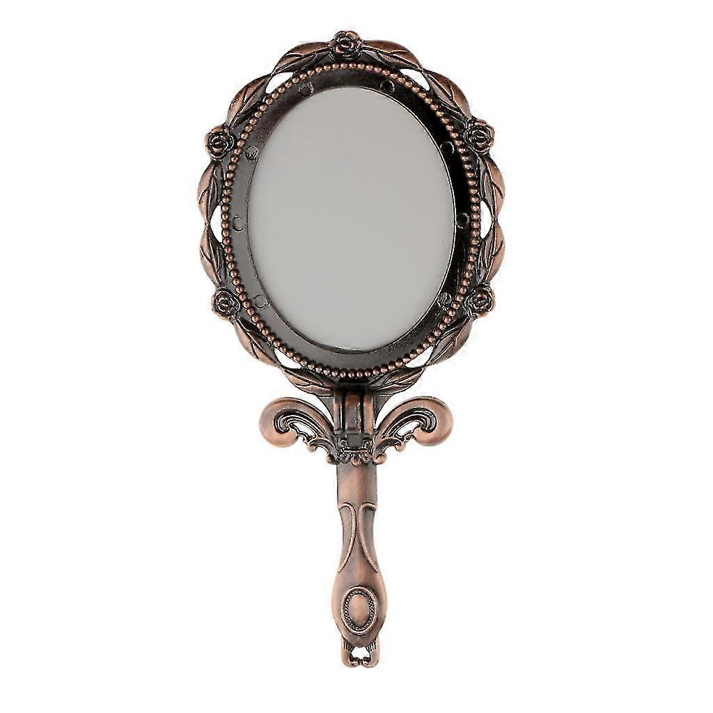 hg 9x Retro Vintage Handheld Cosmetics Foldable Compact Makeup Mirror Mini Handheld