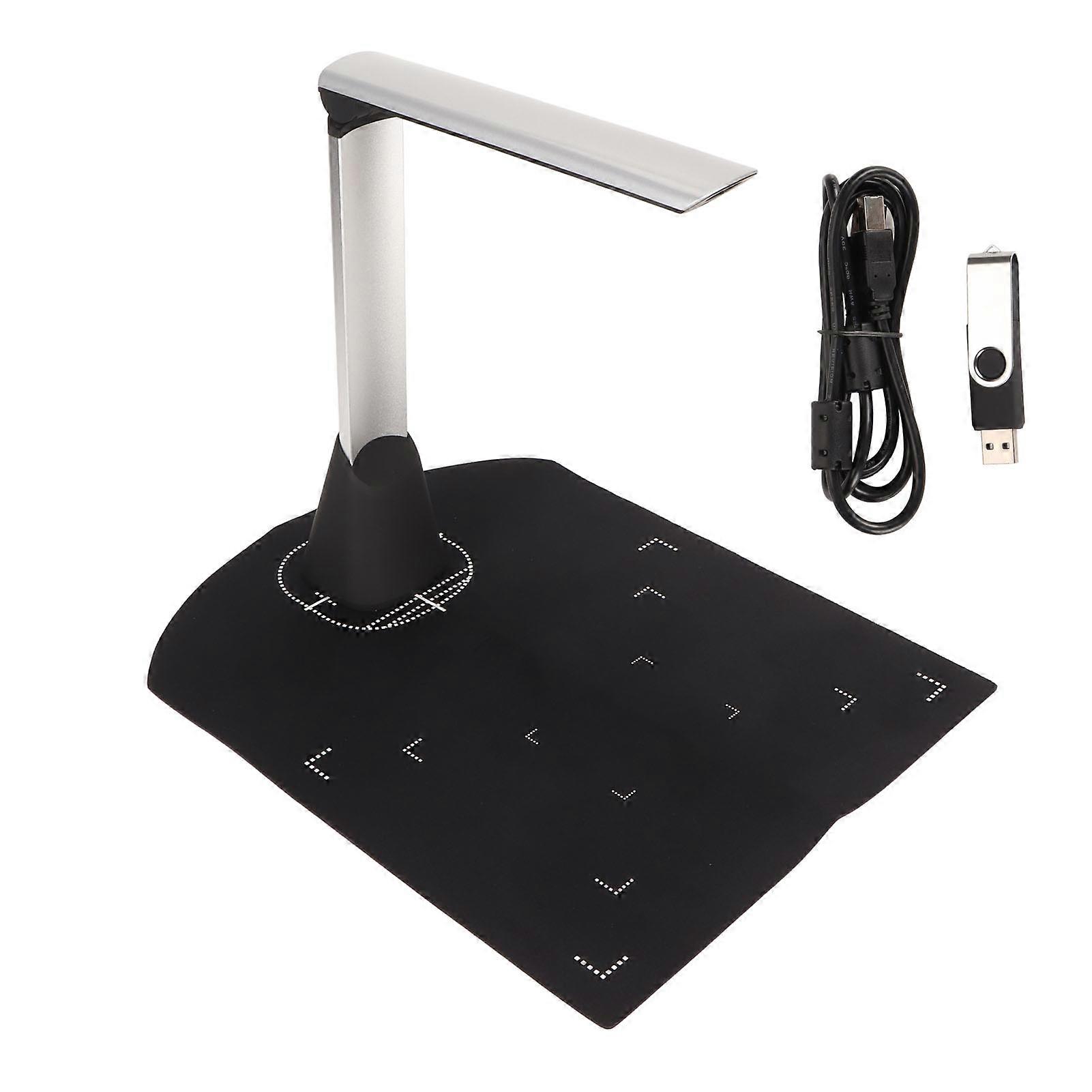 Document Scanner 5MP USB Book Scanner OCR Recognition Foldable Portable Document Camera for A4 Size