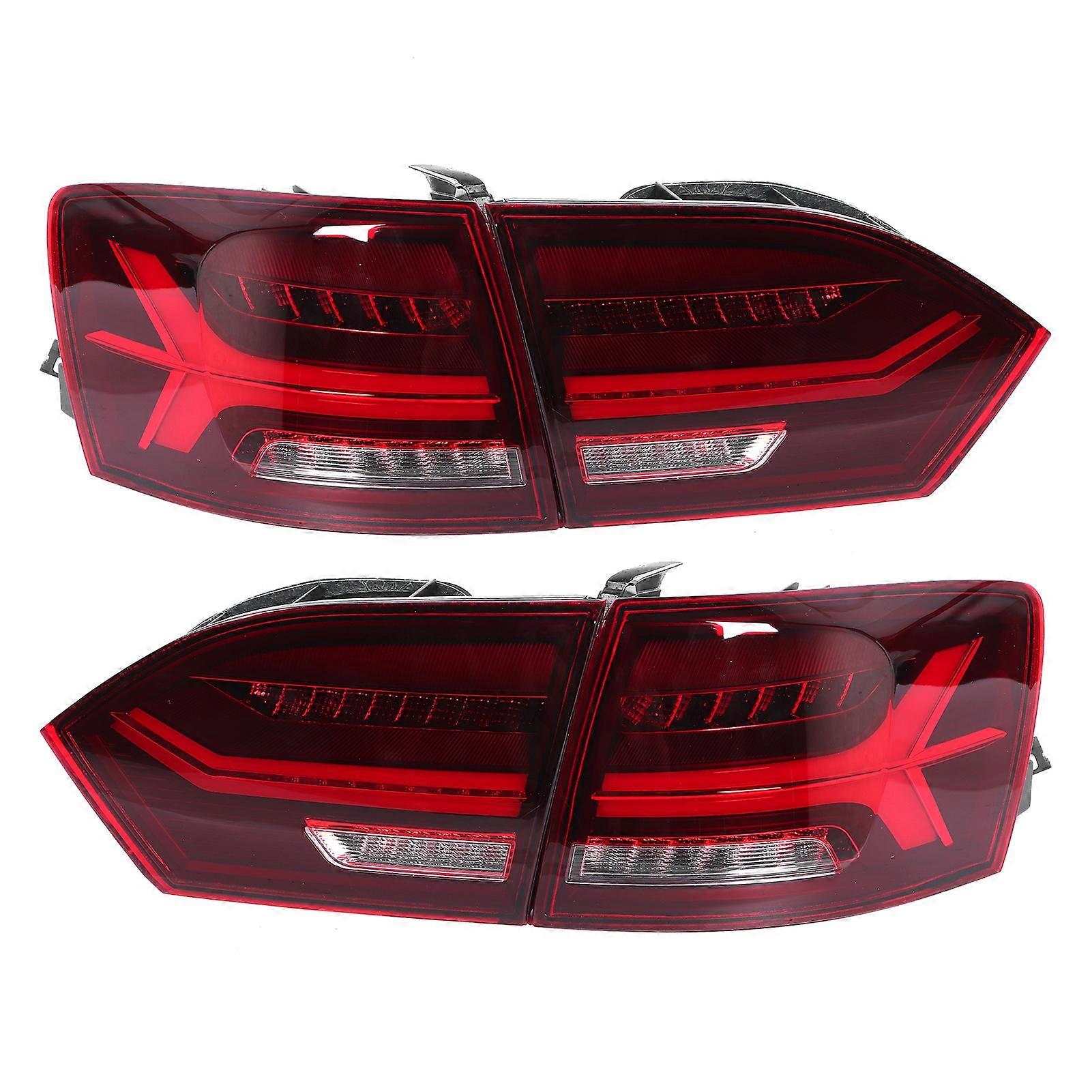 VLAND Full LED Dynamic Tail Lights Cherry Red Lens IP67 Waterproof Fit for MK6 2011~2014 E2U111