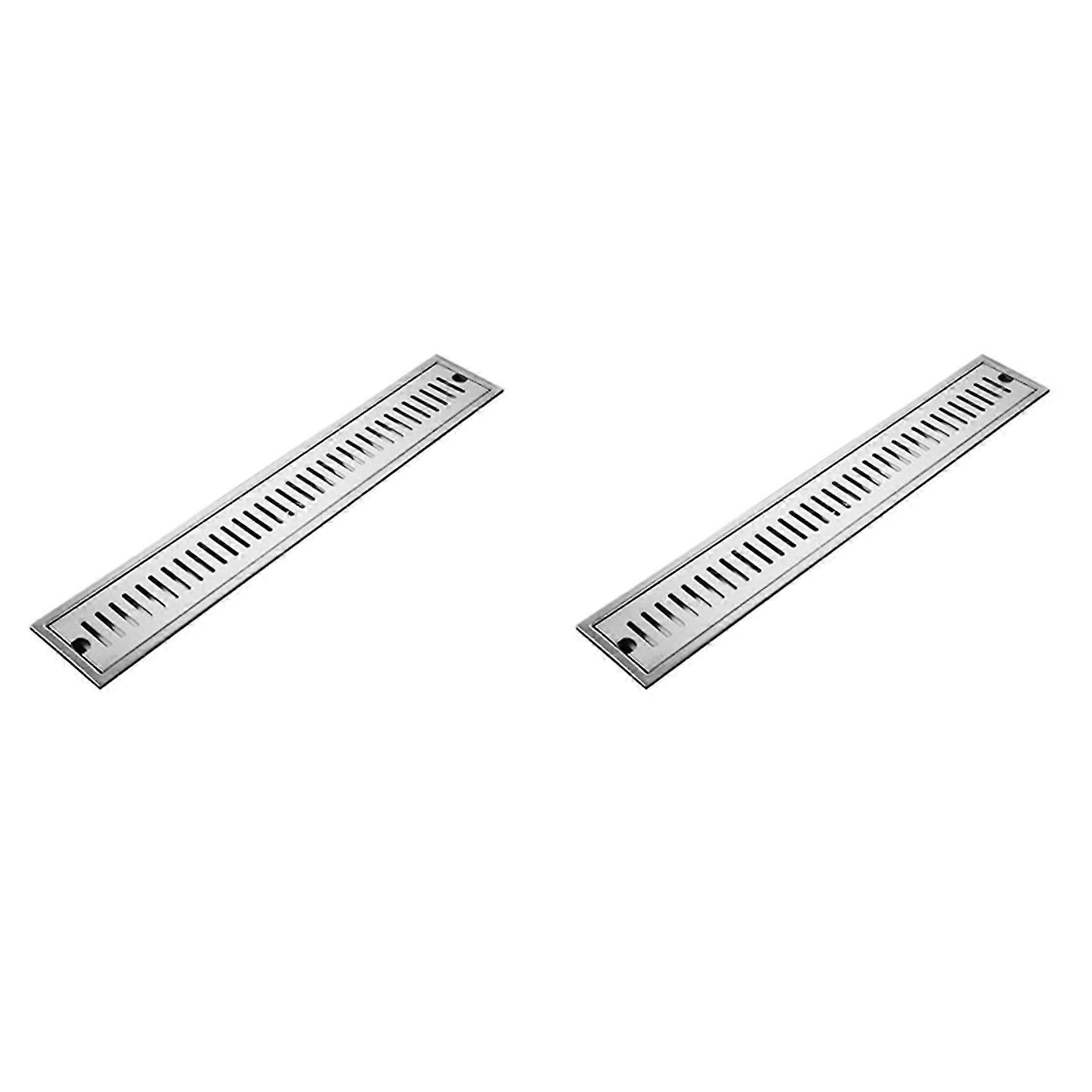 2x Rectangular Linear Shower Floor Drain Long Linear Drainage Channel Drain For Hotel Bathroom Kitc