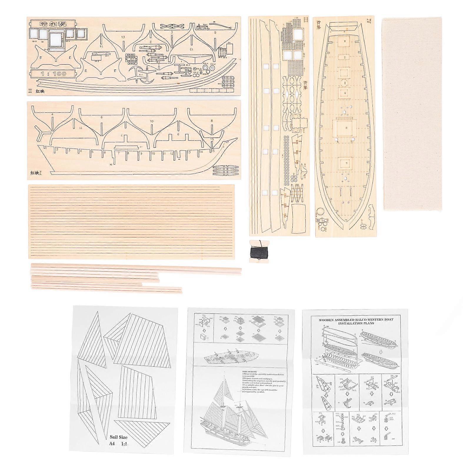 Ship Model 1/100 Scale Skill Development Wooden Interactive Assembly Boat Model Kit For Kids Adults Diy