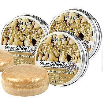 3pcs Natural Ginger Hair Regrowth Shampoo Bar, Promotes Hair Growth, Anti Hair Loss Shampoo Soap