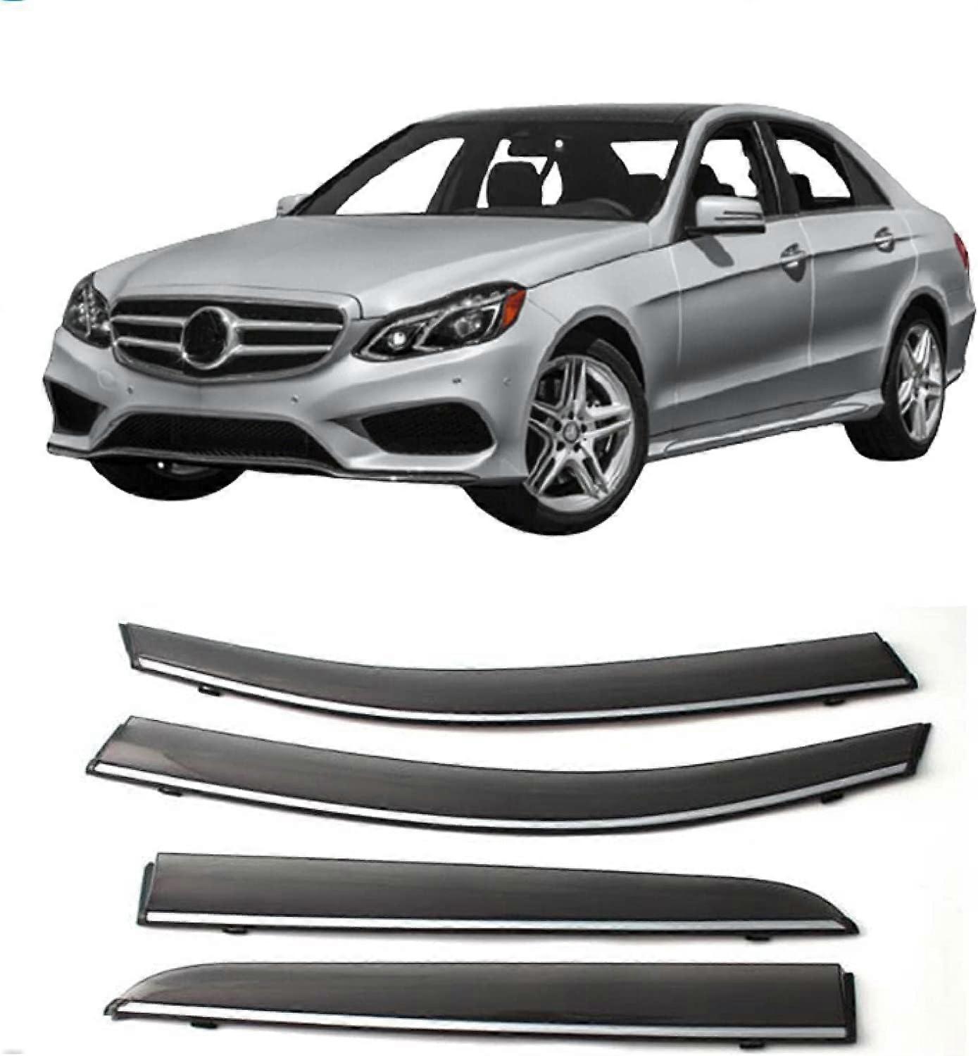 4 pz Deflettori Del Vento Dell'auto, Per Mercedes Benz Classe E 2009-2018 Visiera Del Finestrino Laterale Auto Guardia Parapioggia Shade Protector Copertura Deflettore Finestrino Laterale Auto