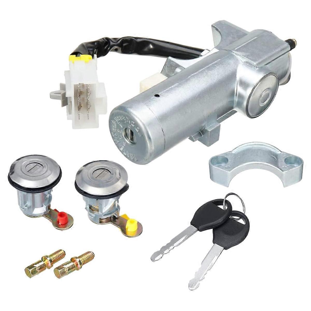 Car Ignition Switch Left Right Door Lock Set with 2 Keys for Navara D22 1997 1998-2003 2004 2005 20