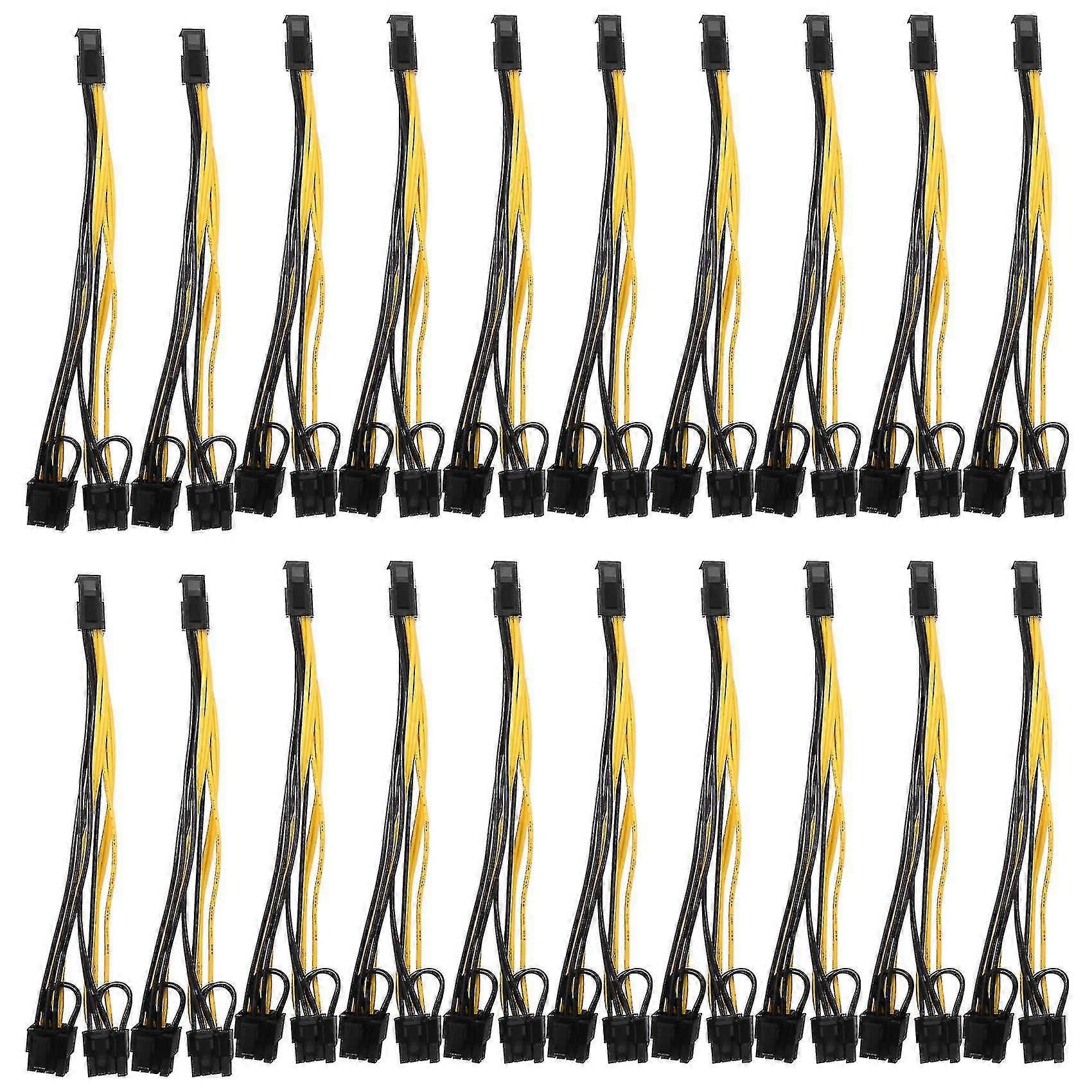 20 Pcs Pci Express Power Adapter Gpu Vga Y-splitter Extension Cable