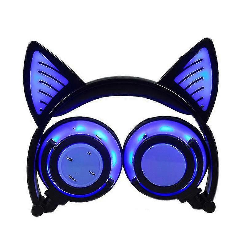 Cat Ears Glow Charging Wireless Foldable Phone Computer Gaming Headset Bluetooth Headset