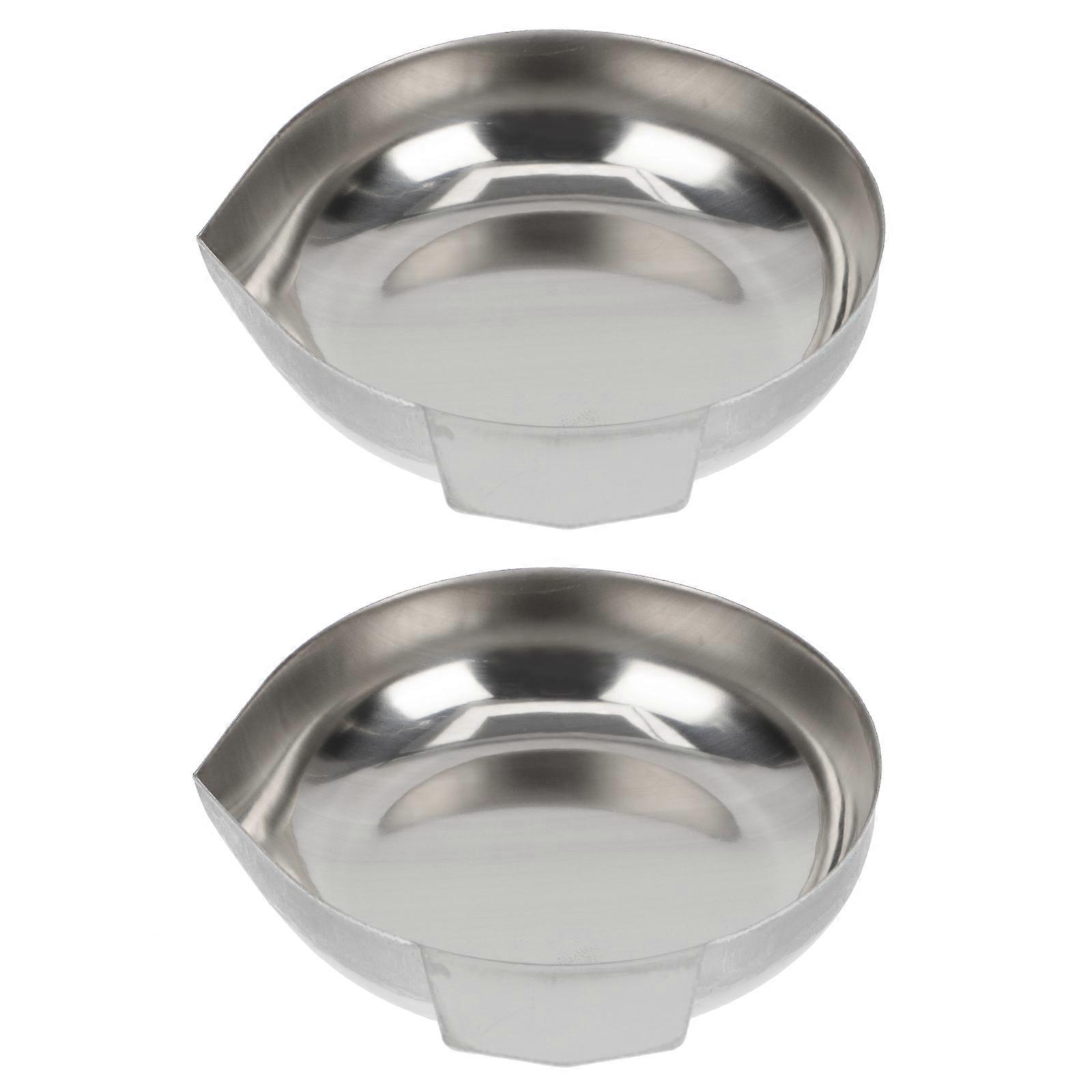 2Pcs Metal Weighing Cups Mini Scale Trays Rack Electronic Scale Trays for Home