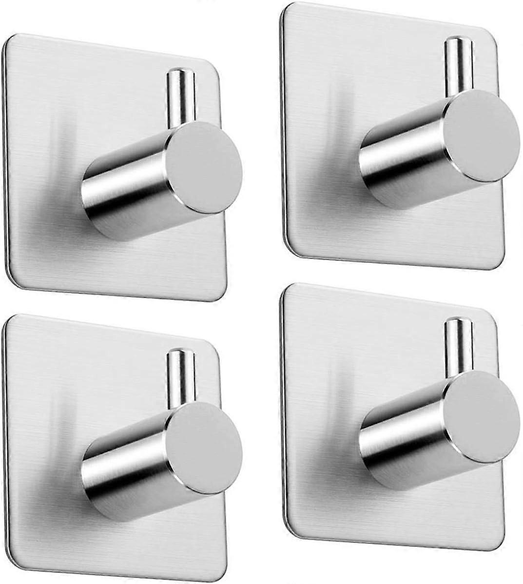 4 قطع. خطافات منشفة ذاتية اللصق ، خطافات رداء حمام 8 كجم ، خطافات حائط ، حمام من الفولاذ المقاوم للصدأ و