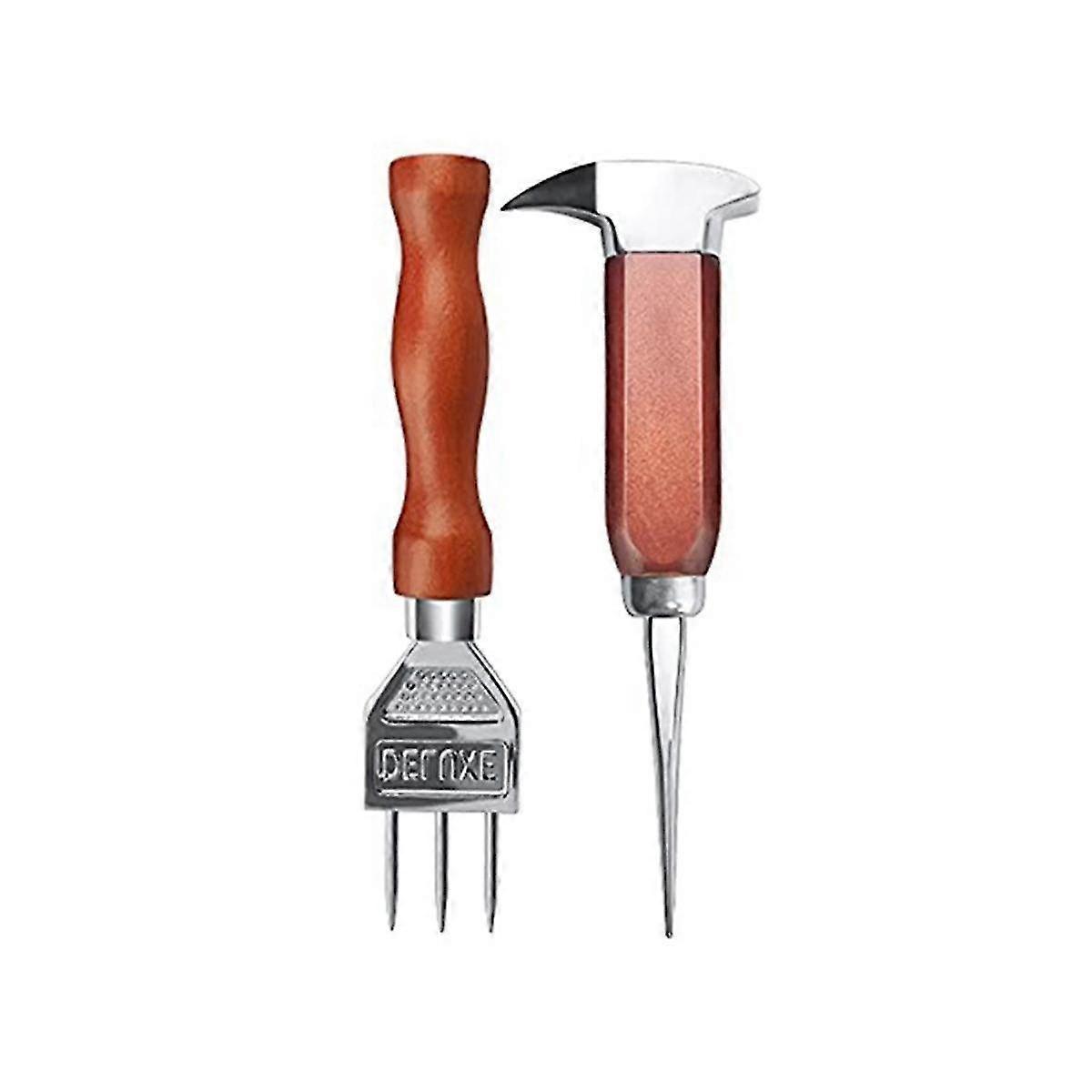 2pcs Ice Pick Set Ice Chippers With Wood Handle, Ice Crusher Ice Tong Perfect For Bars, Bartender.-XinHan