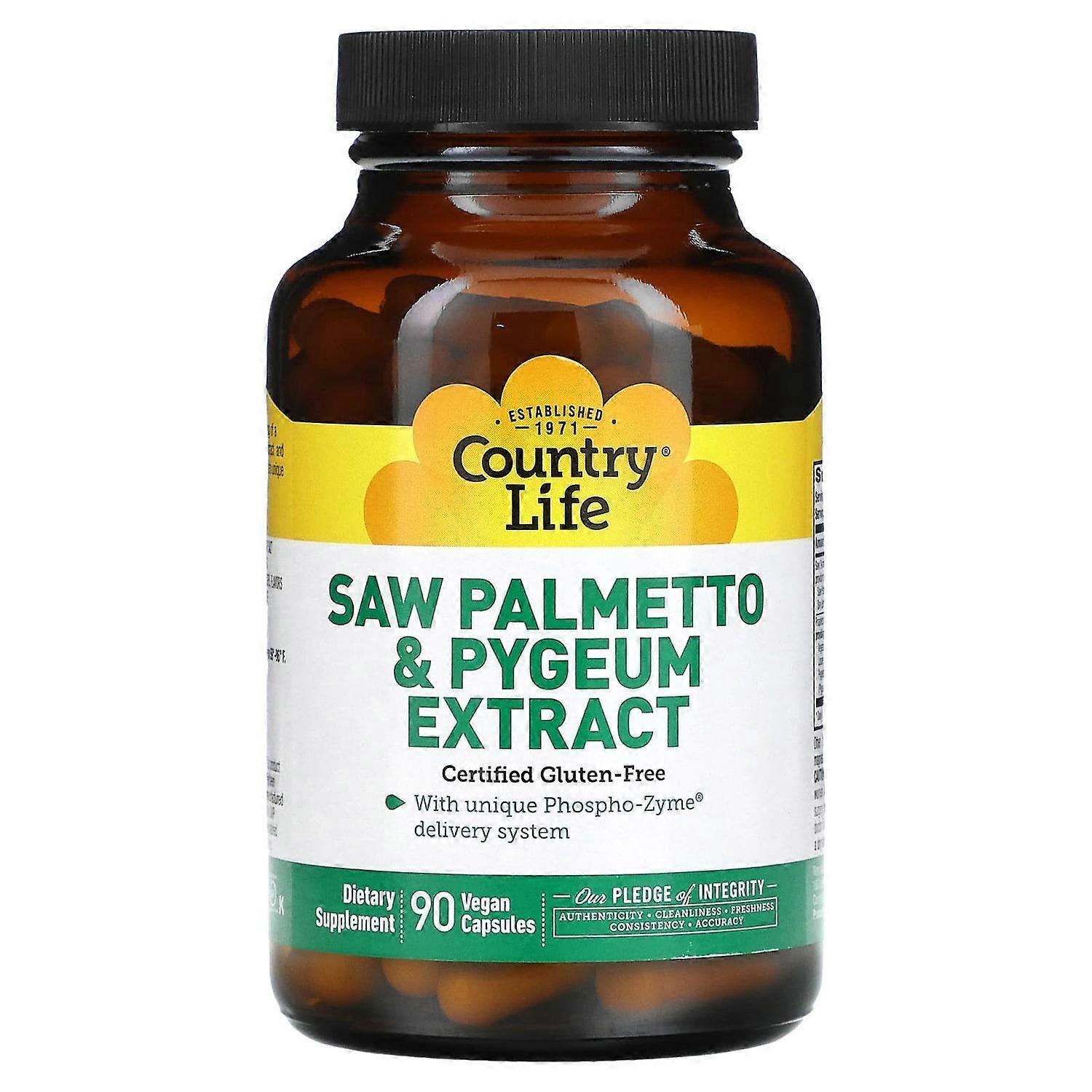 Country Life, Saw Palmetto & Pygeum Extract, 90 Vegan Capsules