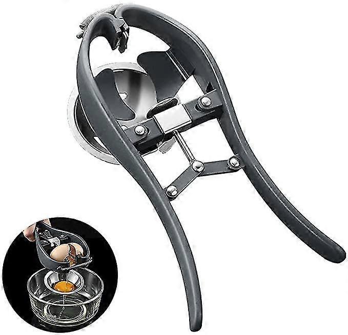 Egg Opener Breaker Egg Cracker, Stainless Steel Raw Egg Removable Automatic Separator , Handheld Rapid Eggshell Cutter With Egg Yolk White Separator