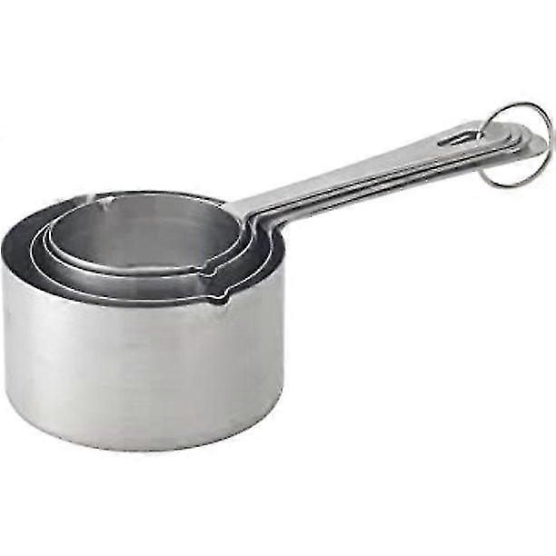 4-piece set stainless steel measuring cups, silver