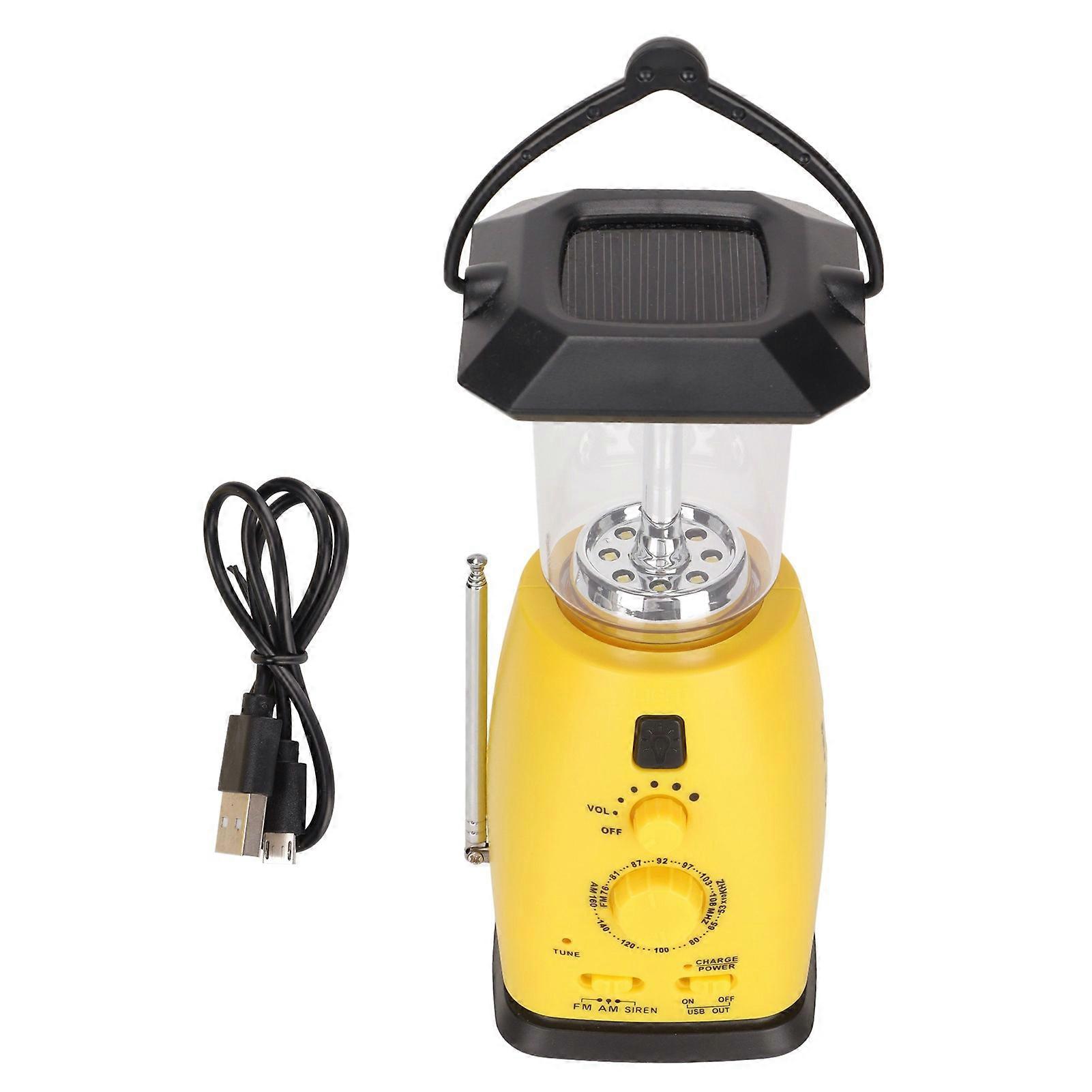 RD249 Hand Cranked Radio Rechargeable Handheld Multifunctional Power Solar Emergency Light Radio with Camping Light NO.9576