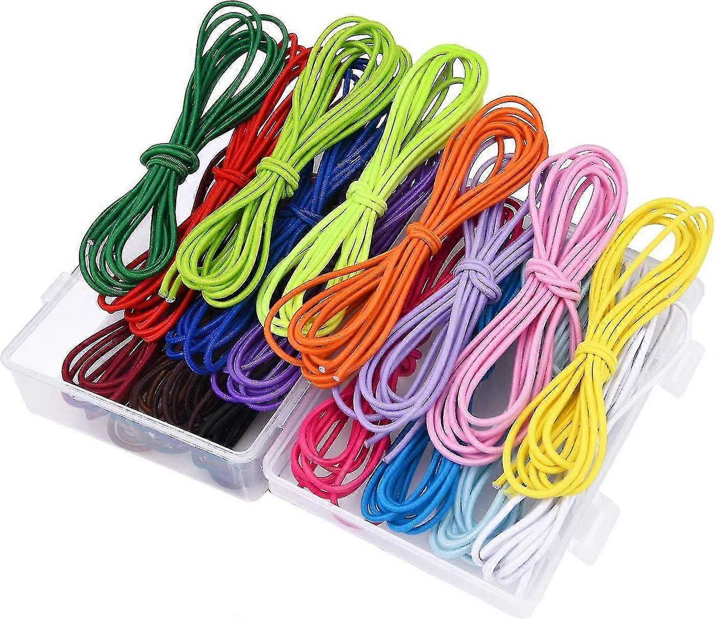 39 ياردة 2 مم سمك سلسلة مرنة الخرز تمتد الحبال والمجوهرات حبل المطاط ، 18 لونا