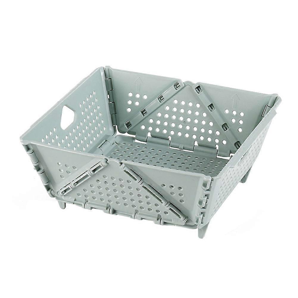 High Foot Drain Storage Basket Foldable Durable Fruit Storage Case for Living Room