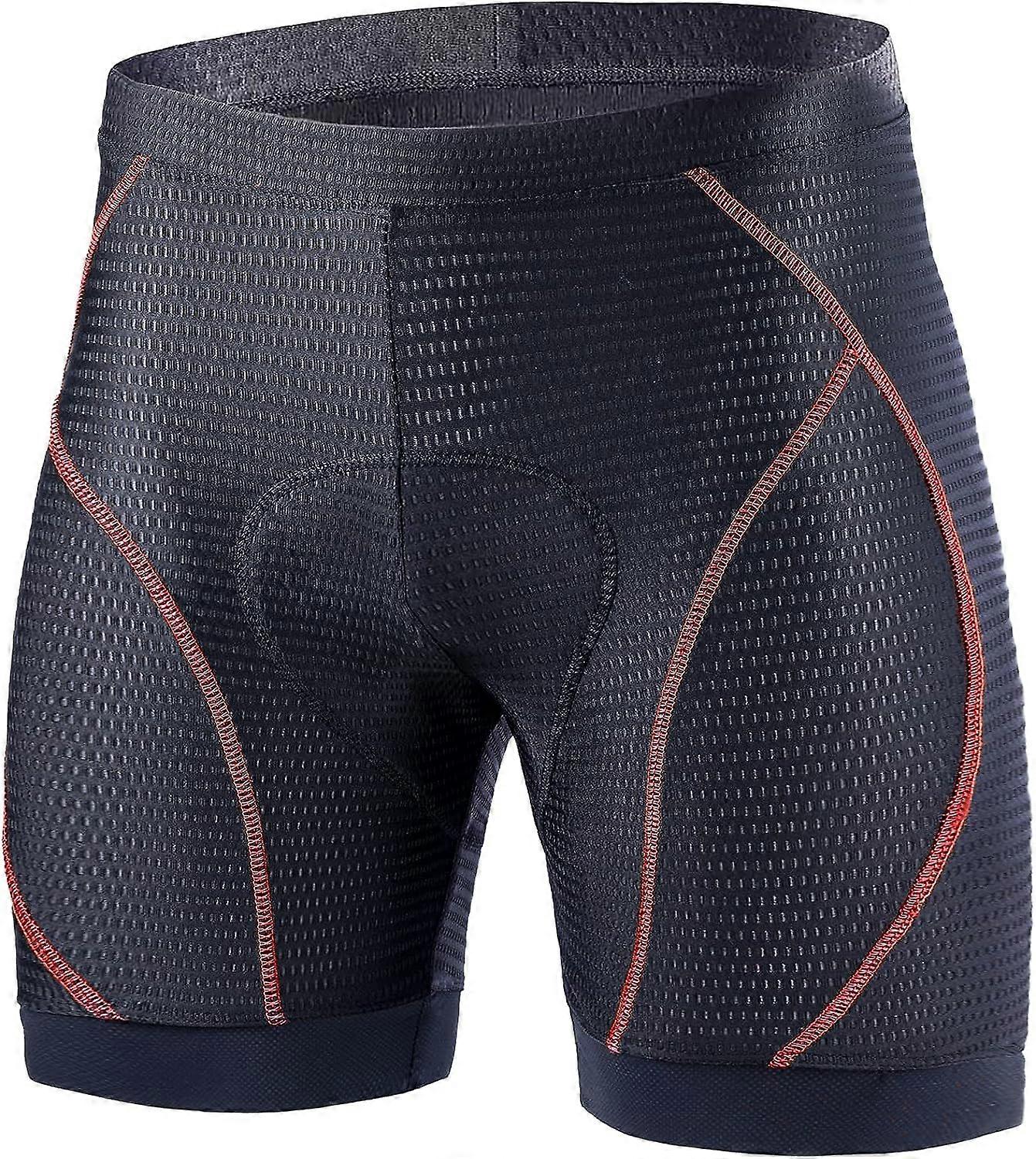 מכנסי רכיבה קצרים לגברים מכנסי אופני הרים במילוי ג'ל 5D לגברים עם עיצוב סופג נושם (אדום שחור), 2024 פינג