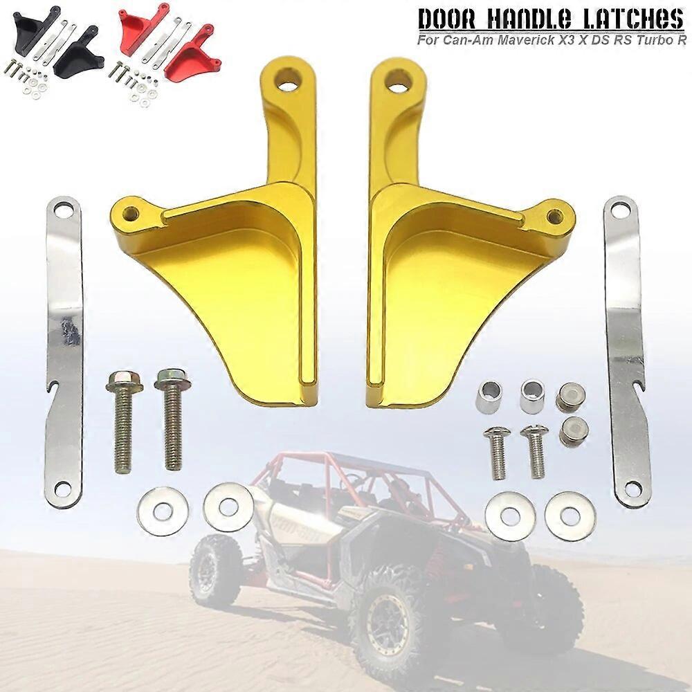 Gold Billet Aluminum Door Handle Latches For Can-Am Maverick X3 Max R 4x4 XDS Turbo DPS 2017-2020