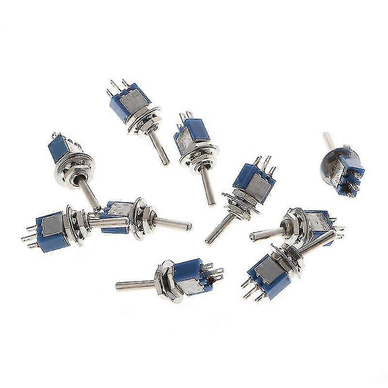10 Pcs Ac 250v/1.5a 125v/3a Spdt 3-pin On/on 2 Position Mini Toggle Switch Blue
