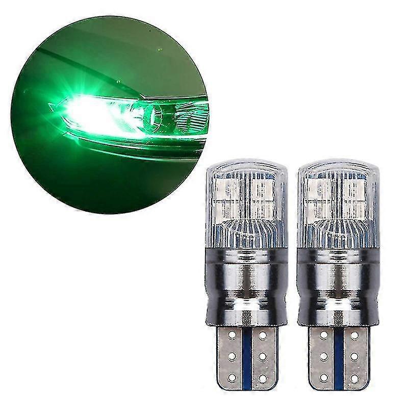 2pcs W5w 3030 Smd Canbus Car T10 Led Wedge Reverse Lamp Bulb For Clearance Light--green