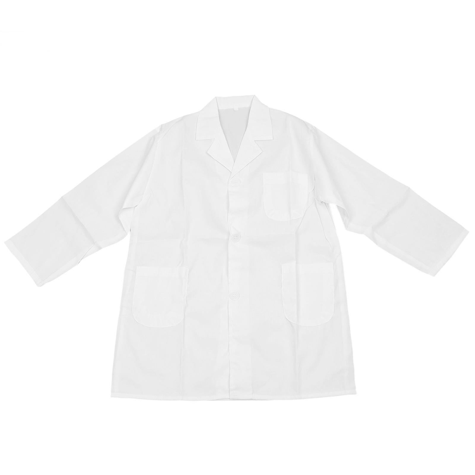 Children Laboratory Coats Turn Down Collar Adjustable Realistic Role Play Laboratory Coat White Children Cotton Flat Sleeve L Suitable Height 51.255.1