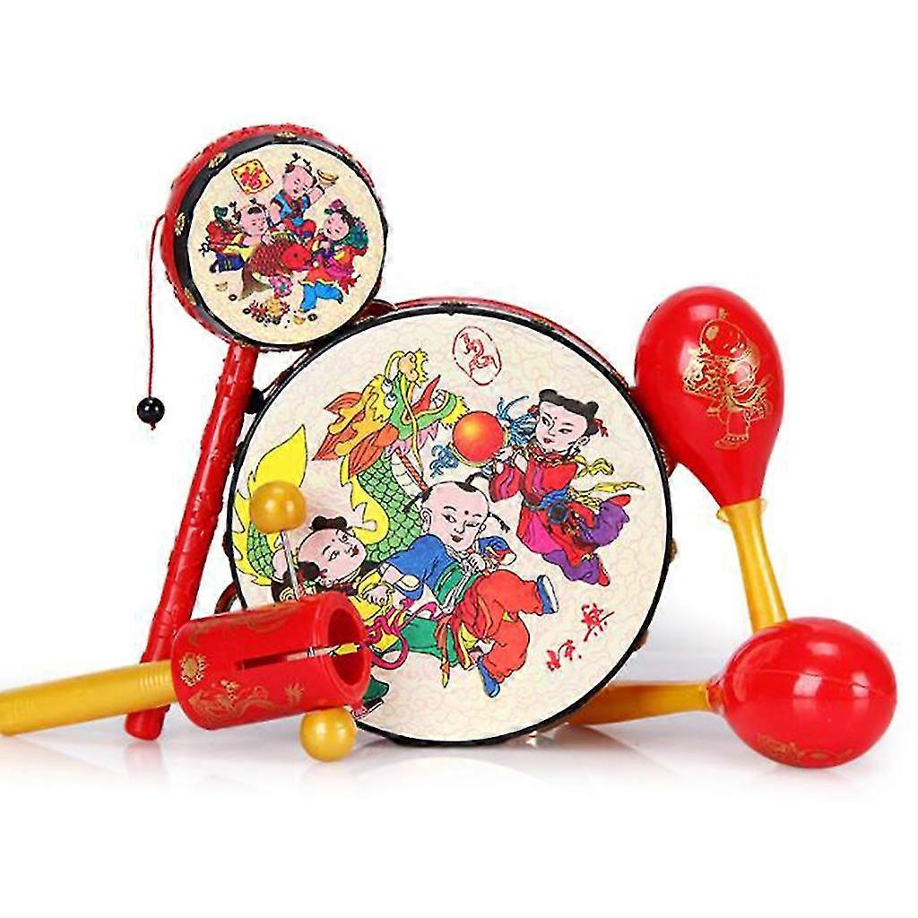 Kids Simulated Improve Intelligence Interactive Auspicious Drum Set