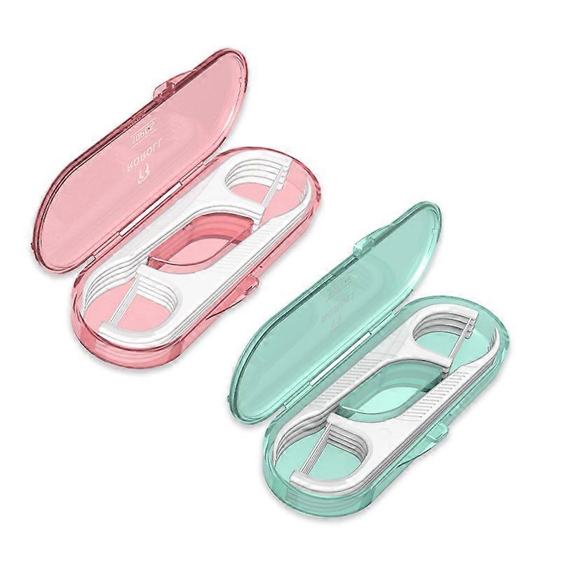 4boxes Flosser Dispenser Dental Floss Case Travel Floss Professional Toothpicks Sticks with Travel Case Superfine Floss Picks Dental Picks for Teeth