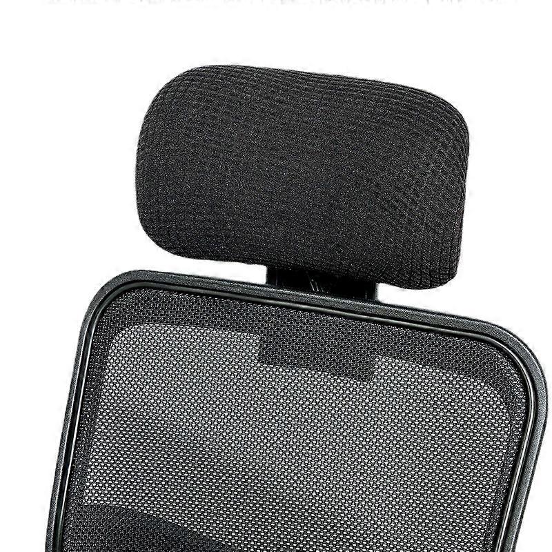 Black Soft Polyester Office Chair Headrest Cover Elastic Removabl