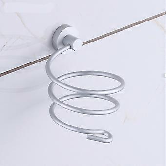 Föhn houder, spiraalvorm föhn houder, föhn houder, aluminium wandgemonteerde kabelhouder voor keuken badkamer badkamer accessoires