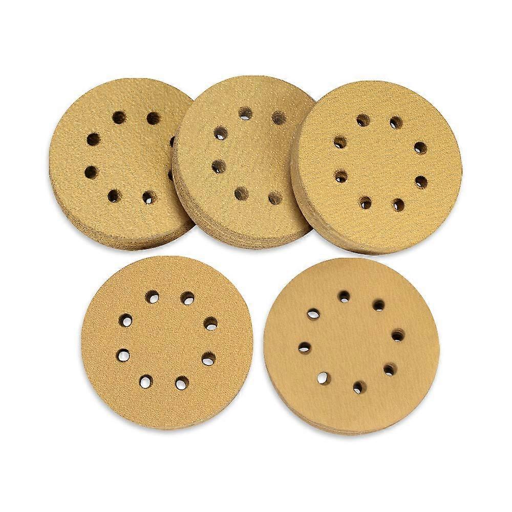100 Pack Sanding Discs, 125mm with Hook and Loop 60 80 120 150 220 Grit 8 Holes Assorted for GrooFoo Random Orbital Sander