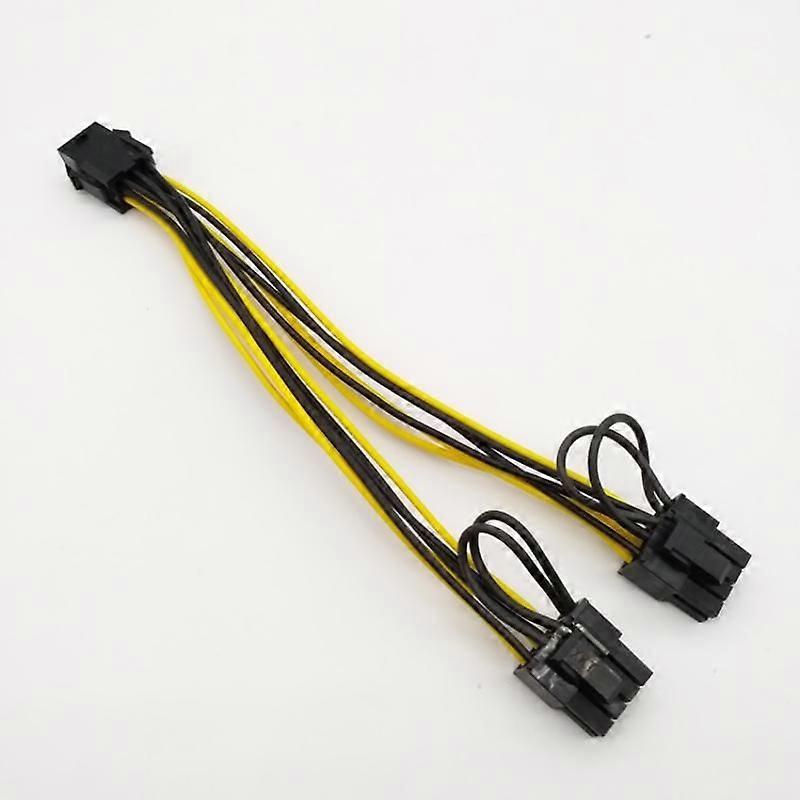 GaiBoSiPCI-E 6-pin to Dual 6+2-pin (6-pin/8-pin) Power Splitter Cable Graphics Card PCIE PCI Express 6Pin to Dual 8 Pin Power Cable