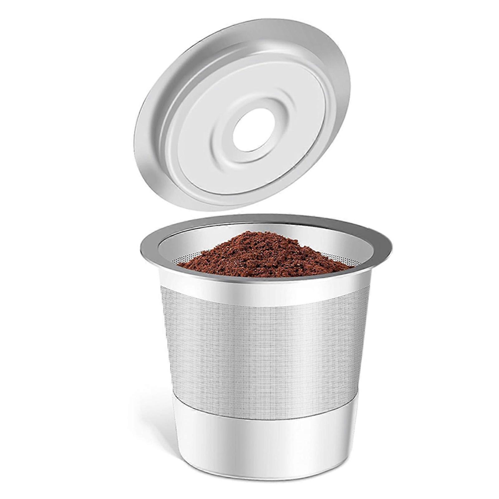 1-2pcs Stainless Steel Reusable K Cups Wide Compatible Refillable Kcups with Lids for Coffee Lovers
