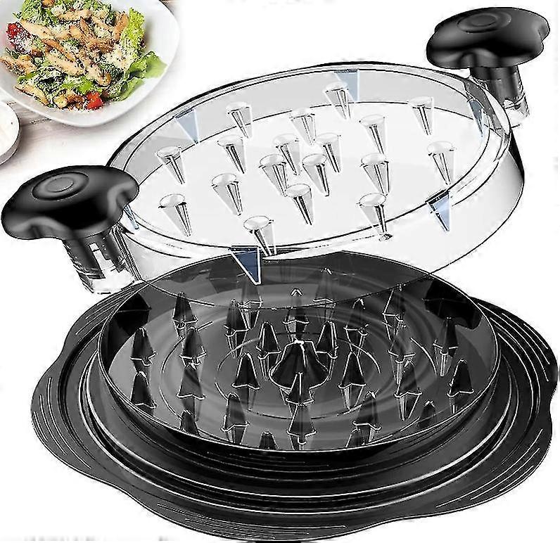 2pcs Chicken Shredder Large Chicken Breast Shredder Tool Twist with Brush&Fork, Visible Meat Shredder Machine, Anti-Slip Strip, BPA Free