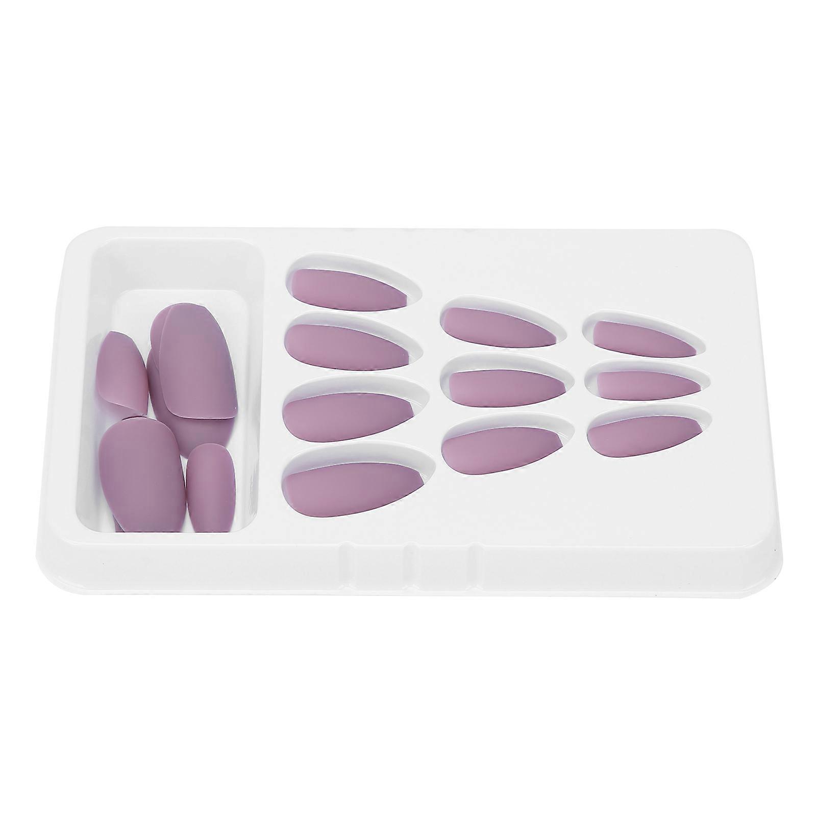 24Pcs Nail Art Tips Set Matte Pure Color Artificial Fake Nails Full Cover False Nail TipsF125