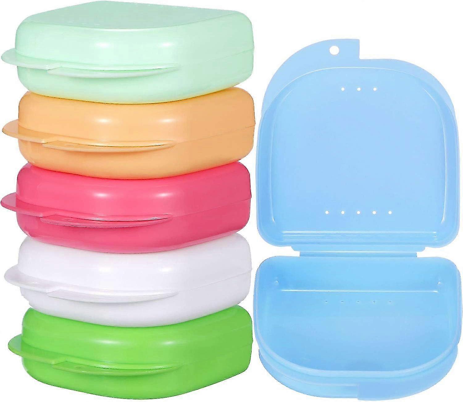 6 Pieces Retainer Case Mouth Guard Case Orthodontic Denture Storage Container (multicolor 1)