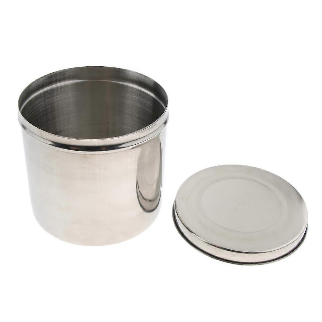 Contenitore di spugna per palline di cotone in acciaio inossidabile con - argento, 8 cm