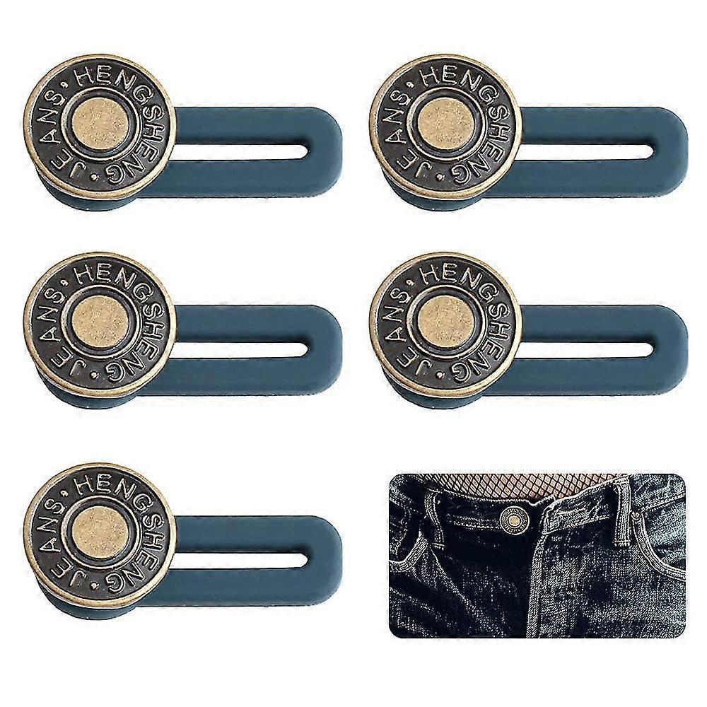 5pcs Retractable Button Waist Extender For Trousers For Mens Women Jeans