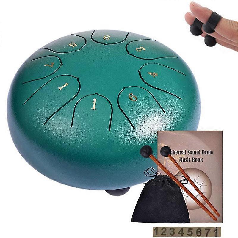 Viitechロータススチールタンドラム - 8チューンハンドパンドラム - アクセサリー付き打楽器