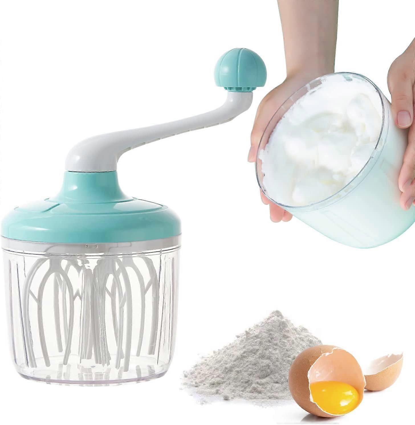Manual Egg Beater, Multi-Function Egg Whisk, Manual Egg Creamer Whisk Home Egg BeaterGreen