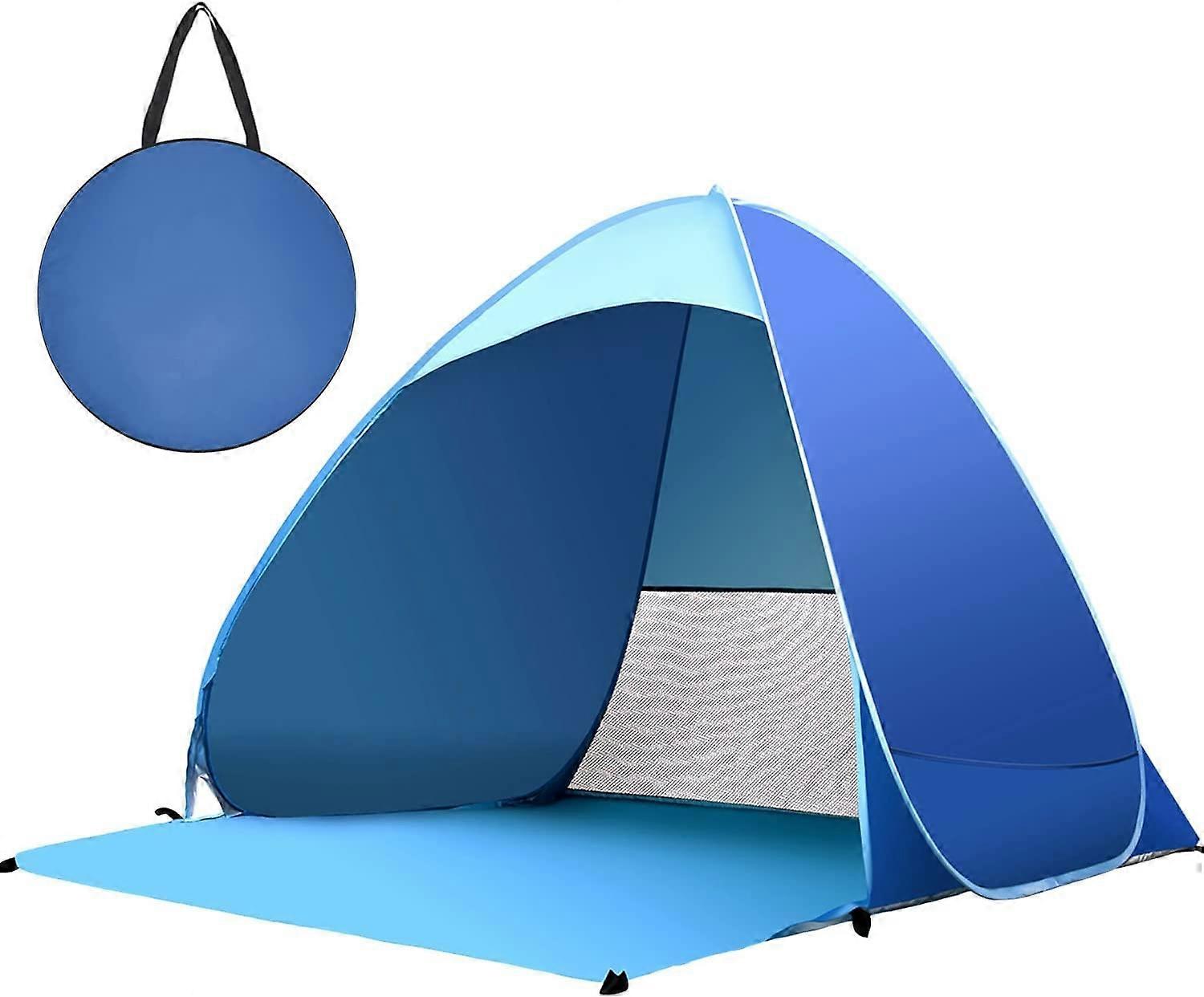 Outdoor Instant Pop-up Beach Tent, Portable Beach Tent, Automatic, Waterproof, Easy to Set Up, Suitable for Family, Picnic, Camping (Blue)