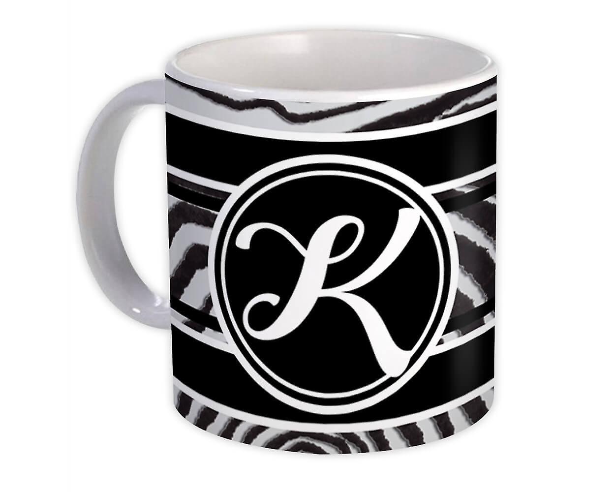 Gift Mug: Monogram Letter K Zebra