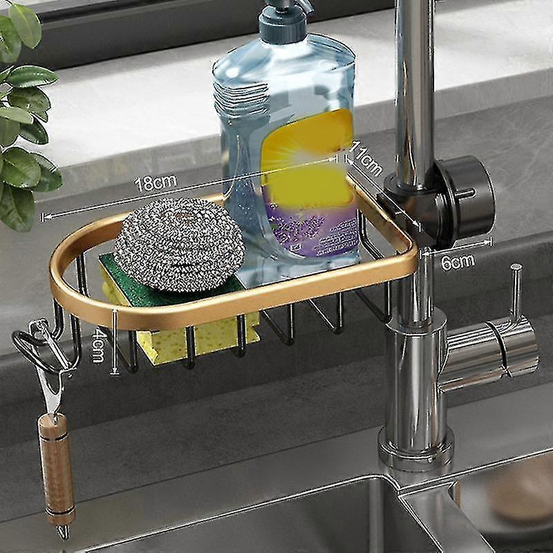 Rotatable Large Capacity Sink Caddy Organizer Rust Proof Utility Sponge Holder